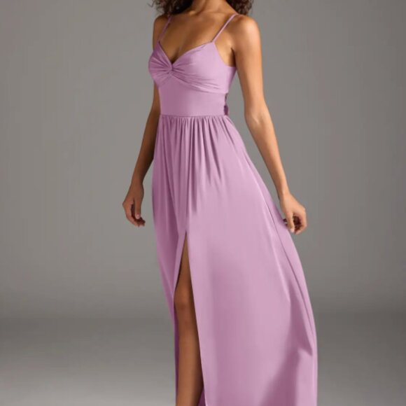 Azazie Zeya Dress, in Wisteria/Stretch Satin Size A2 - Picture 3 of 5